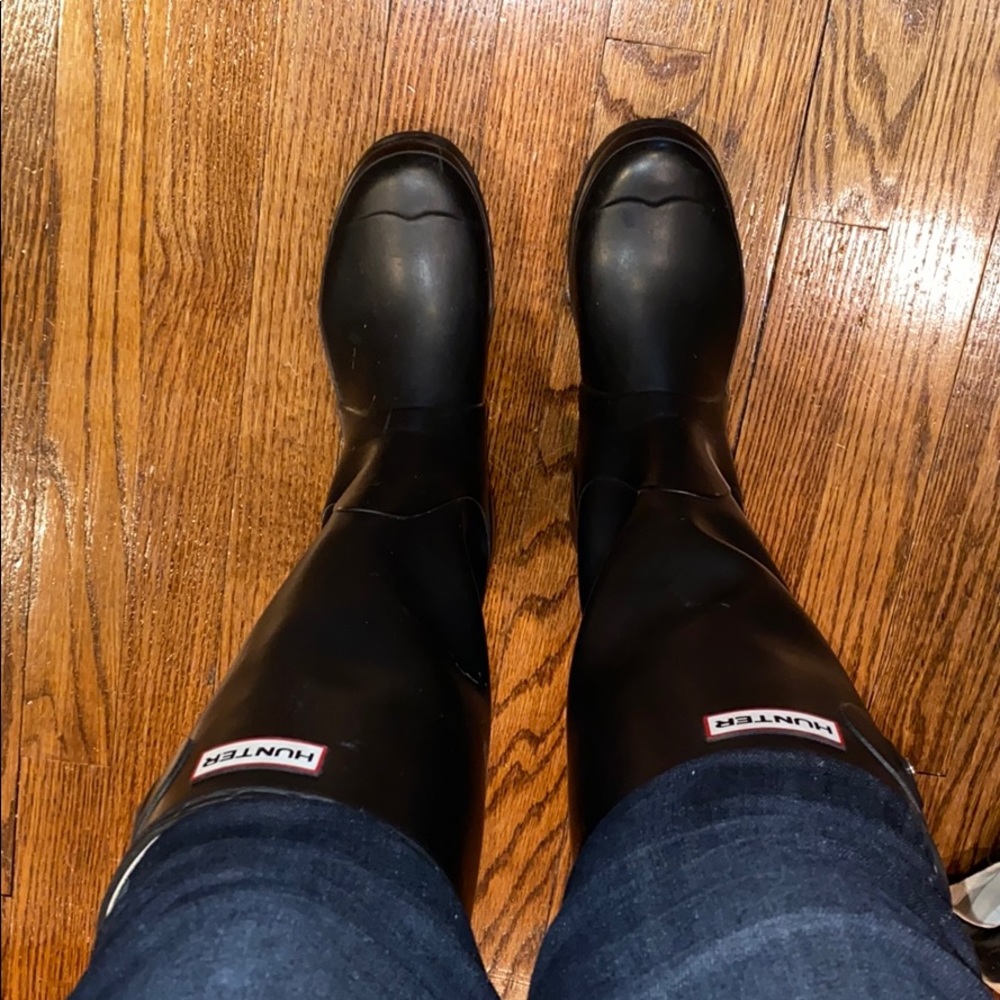 Hunter Classic Tall Rain Boot Black 7 - Picture 2 of 6